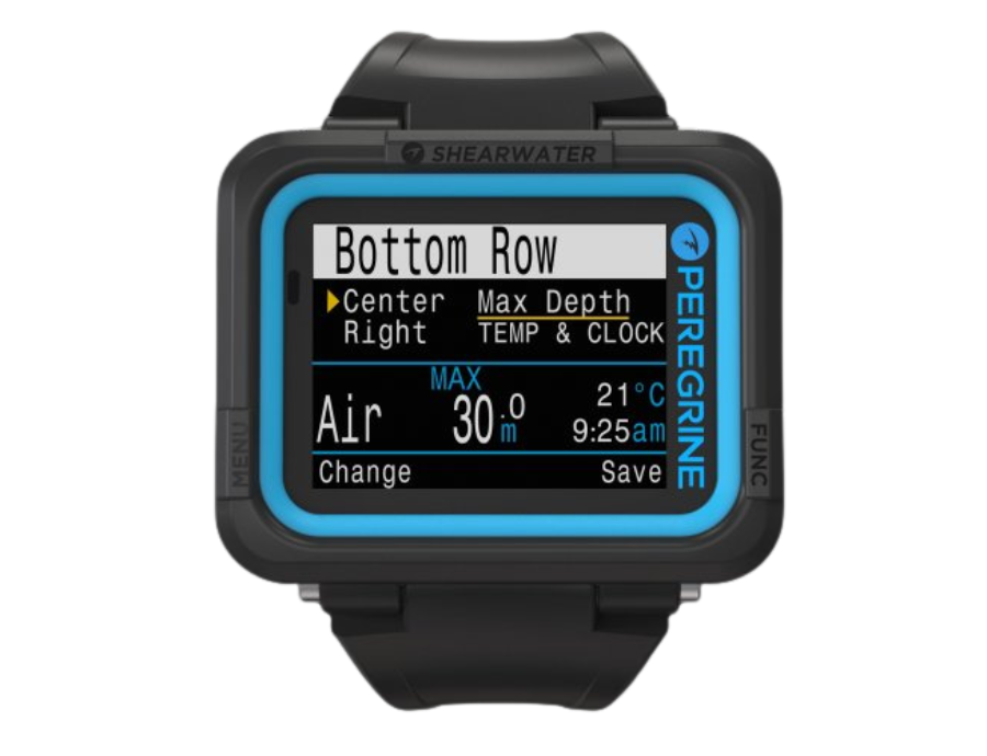 User Customizable Display dive computer